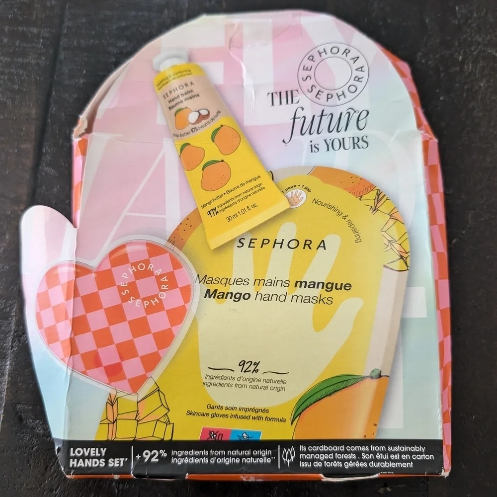🎀$5 Sephora Mango Hand Mask Set - Pink and Yellow